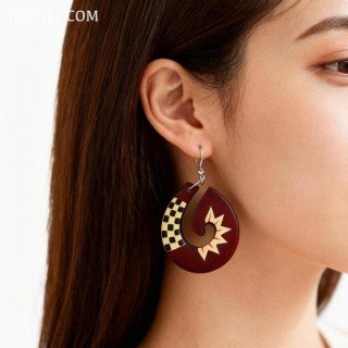 Hot Sale Painting Wood Earrings Originally Design
